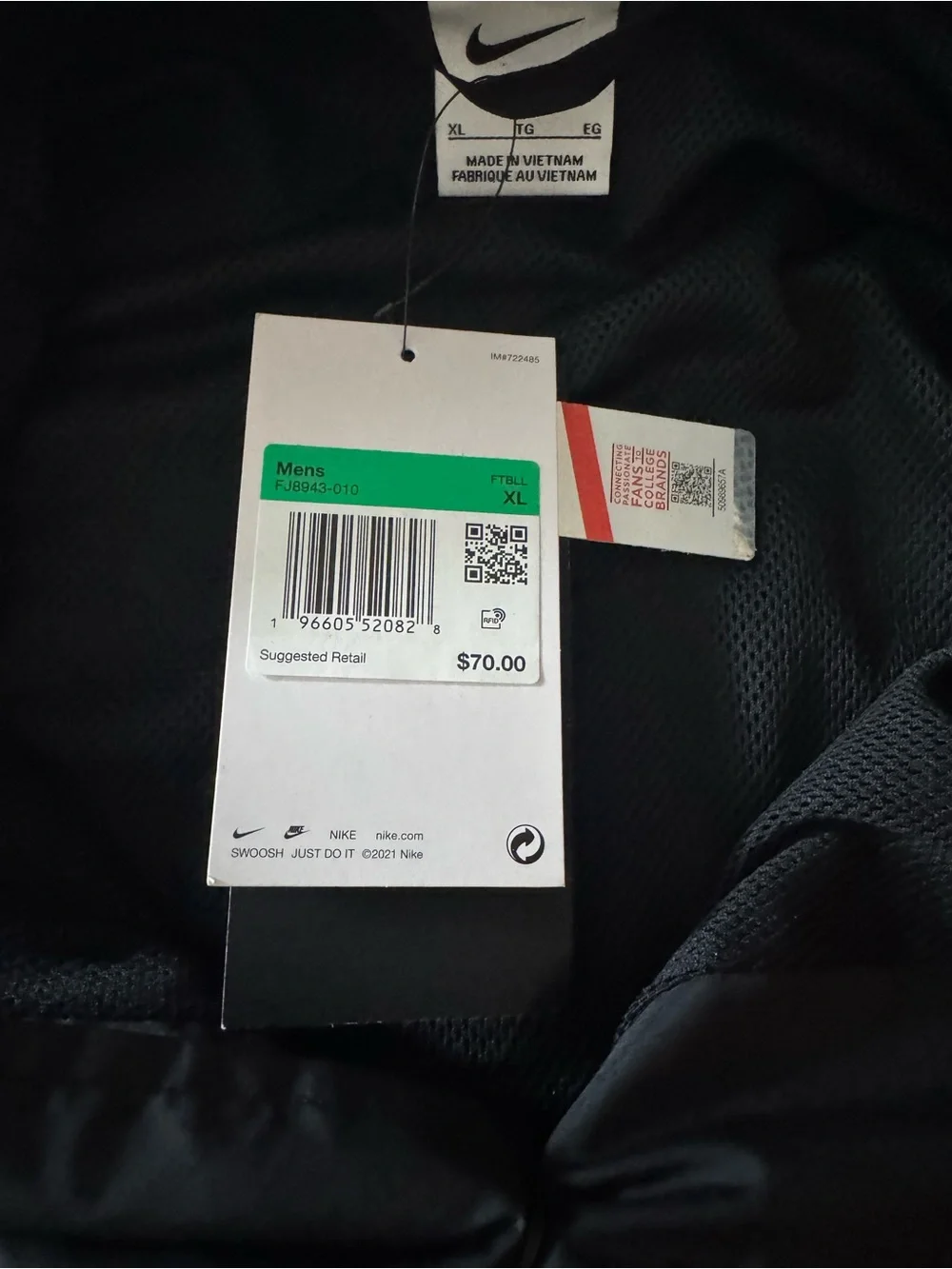 Nike Men’s Black Florida Gators Windbreaker Jacket Size XL